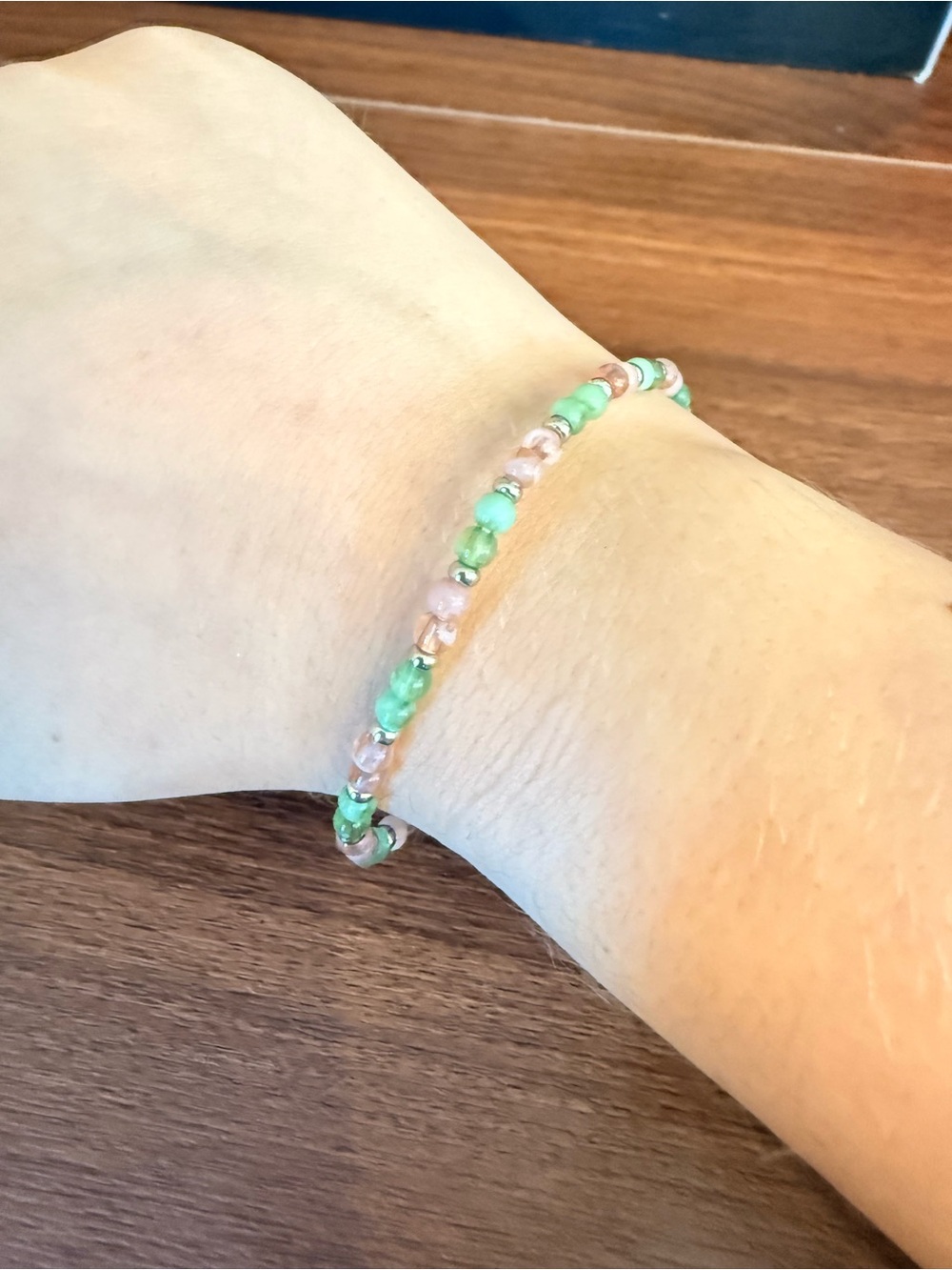 Green and Pink Beaded Bracelet - Women Jewelry